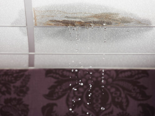 Water leaking through the ceiling
